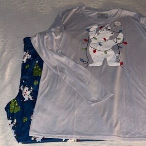 BNWT Mens  Polar Bear Pajama Set - White and Blue by Munki Munki “Sold Out”